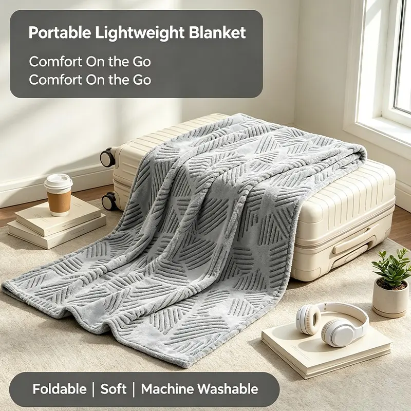 Lightweight Textured Throw Blanket, Breathable All Season Cooling Couch Cover, Soft Thin Blanket for Hot Sleepers, Home Decor Gift for Women
