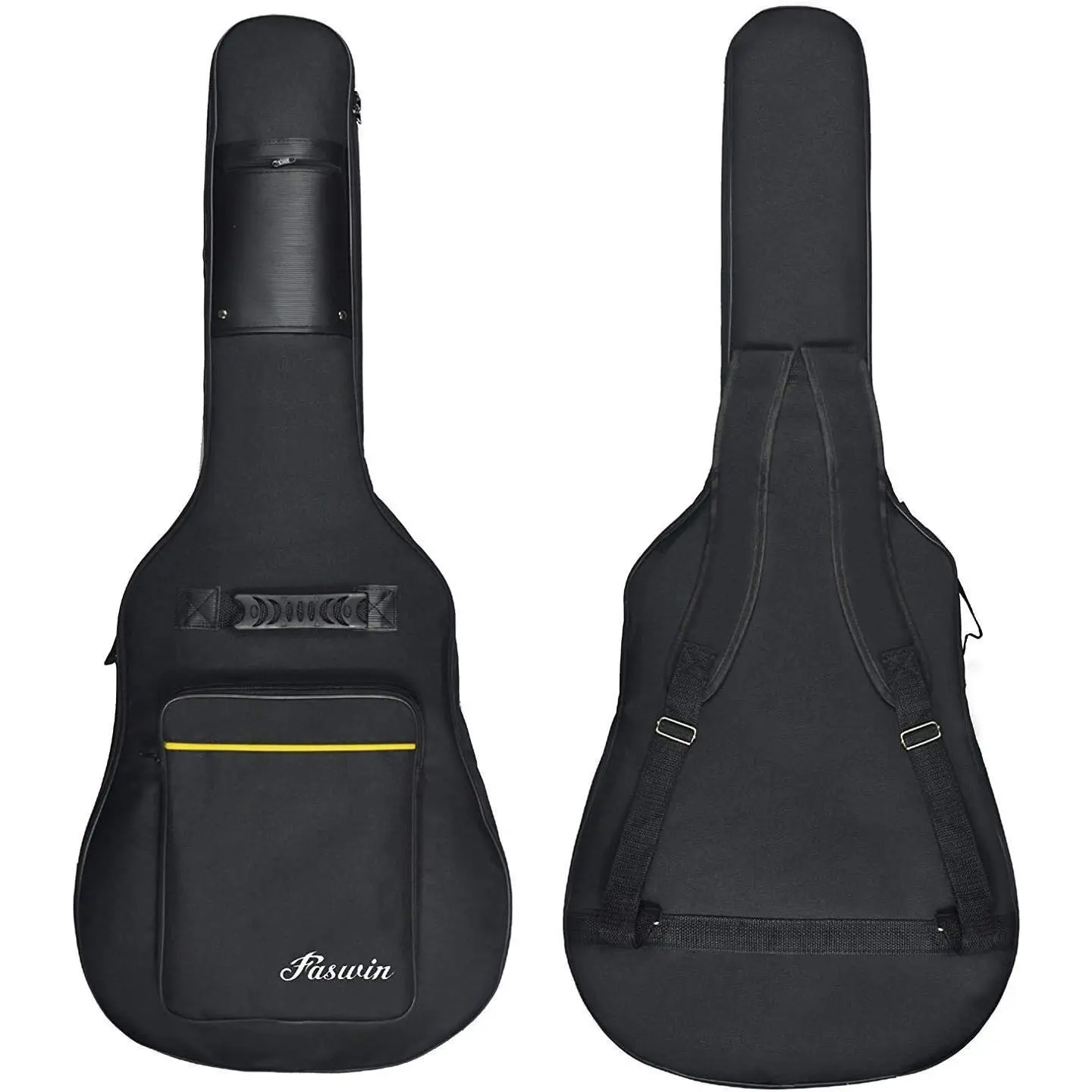 41 Inches Guitar Bag Dual Adjustable Shoulder Strap Acoustic Guitar Case Gig Bag, Waterproof Oxford Cloth 0.3 Inch Thicken Sponge Pad, Black