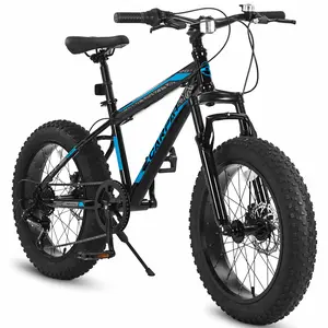 Ecarpat 20-inch wide tire children's mountain bike with front suspension system, made of sturdy material, 7-speed children's mountain bike, available in various colors, suitable for children aged 7-15, and highly suitable as a birthday gift.