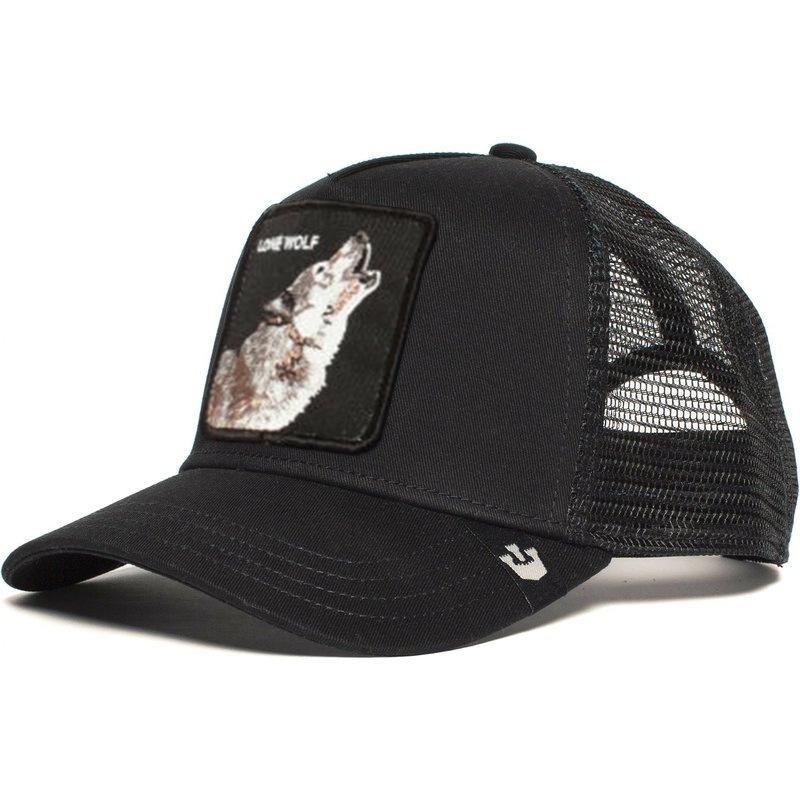 Animal Baseball Cap Cartoon Mesh Embroidery Truck Driver Cap Black Panther Tiger Wolf Mesh Cap hood stylish sun