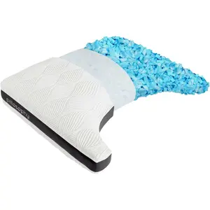 SleepCurve Pillow o Adjustable Loft o Gel-Infused Shredded Memory  Fill o  Curved Crescent Shape o Washable Cover o , Side,  Sleepers ( Size, 1-Pack)
