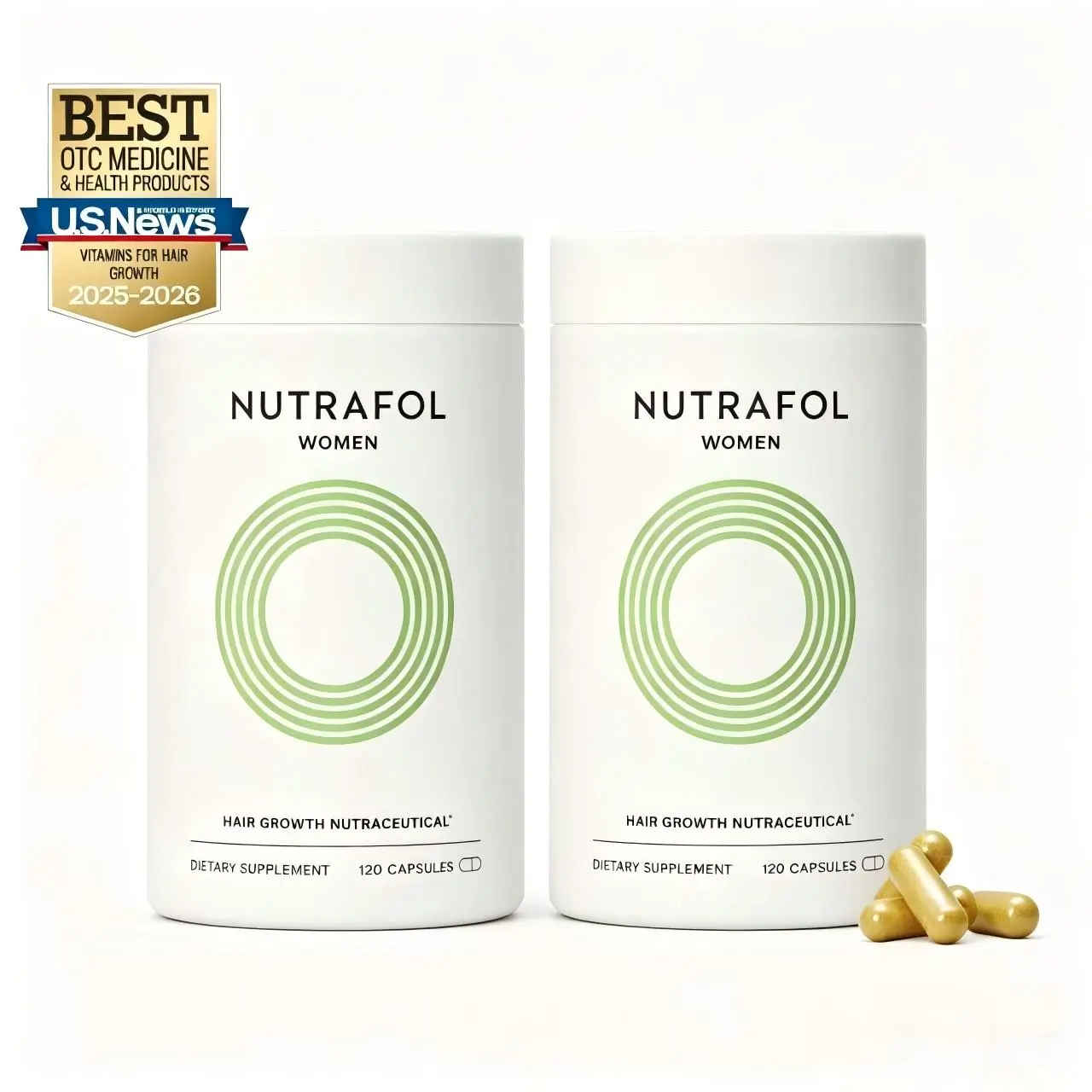 2PCS Women Hair Growth, Ages 18-44, Clinically Tested for Visibly Thicker and Stronger Hair, Dermatologist Recommended - 1 Month Supply