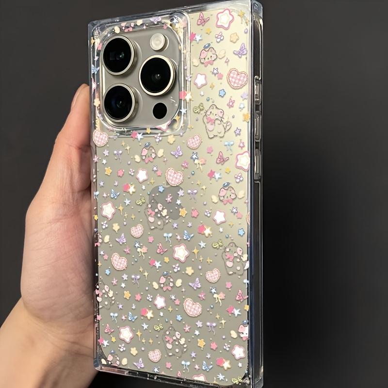 1 piece New stylish square design, love pattern, drop-proof and shockproof full-cover mobile phone case, suitable for iPhone 16 pro/16Pro Max/16 plus/15 Plus/15 pro/15pro max/14 Pro/14pro max/14 plus/13 pro/13pro max/12 pro max/12 pro.Great gift