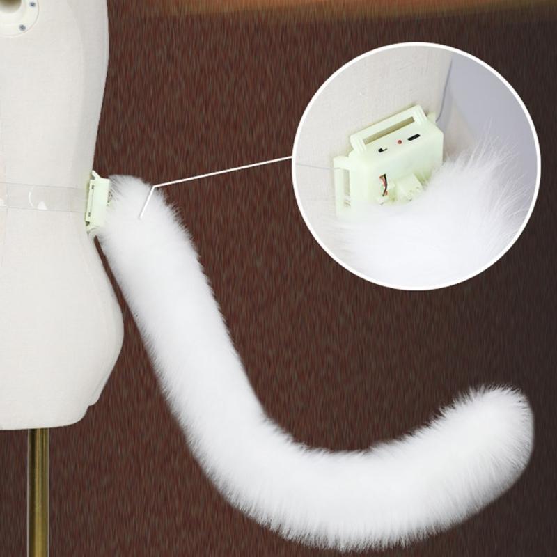 Lovely Plush Tail Cats Tail for Halloween Carnival Birthday Party Remote Control Wagging Tail Anime Cosplay Accessories