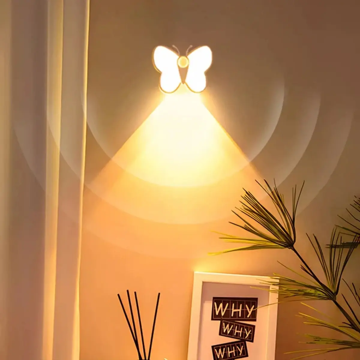Lune Cove LED Night Light - USB Rechargeable, 3 Light Colors, Smart Motion Sensor for Living Room, Bedroom | Halloween Festive Decor Outdoor Props for Porch Yd, Window Mantel, Haunted House Party