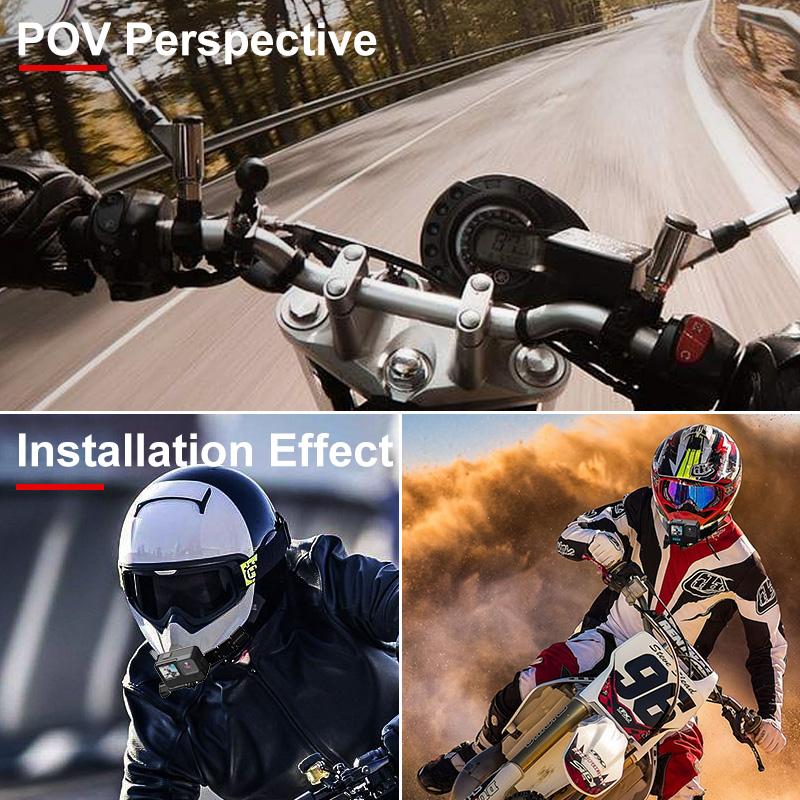 Helmet Chin Mount Camera Mount for GoPro Hero 12 11 10 9 8 7 5 Yi 4K for Insta360 Camera Foldable Front Chin Mount Accessory