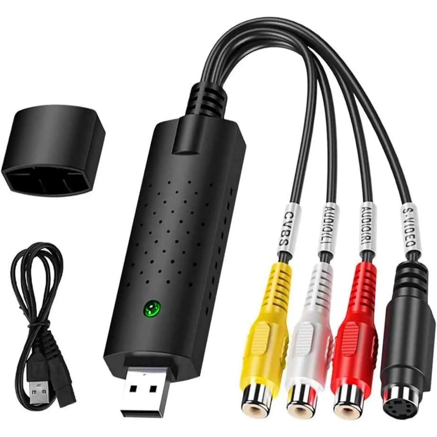 USB Audio Video Converter, VHS to Digital Converter, Video Capture Card Digitize from Analog Video VCR VHS DVD, for Windows 7 8 10