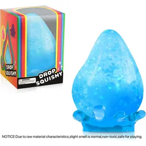 Dream Squishy Drop Squishy Stress Ball,Water Drop Fidget Stress Ball,Ice Squishys Stress Cube-Drop Malt Sugar Balls Sensory for Relief Anxiety,Squishy Fidgets