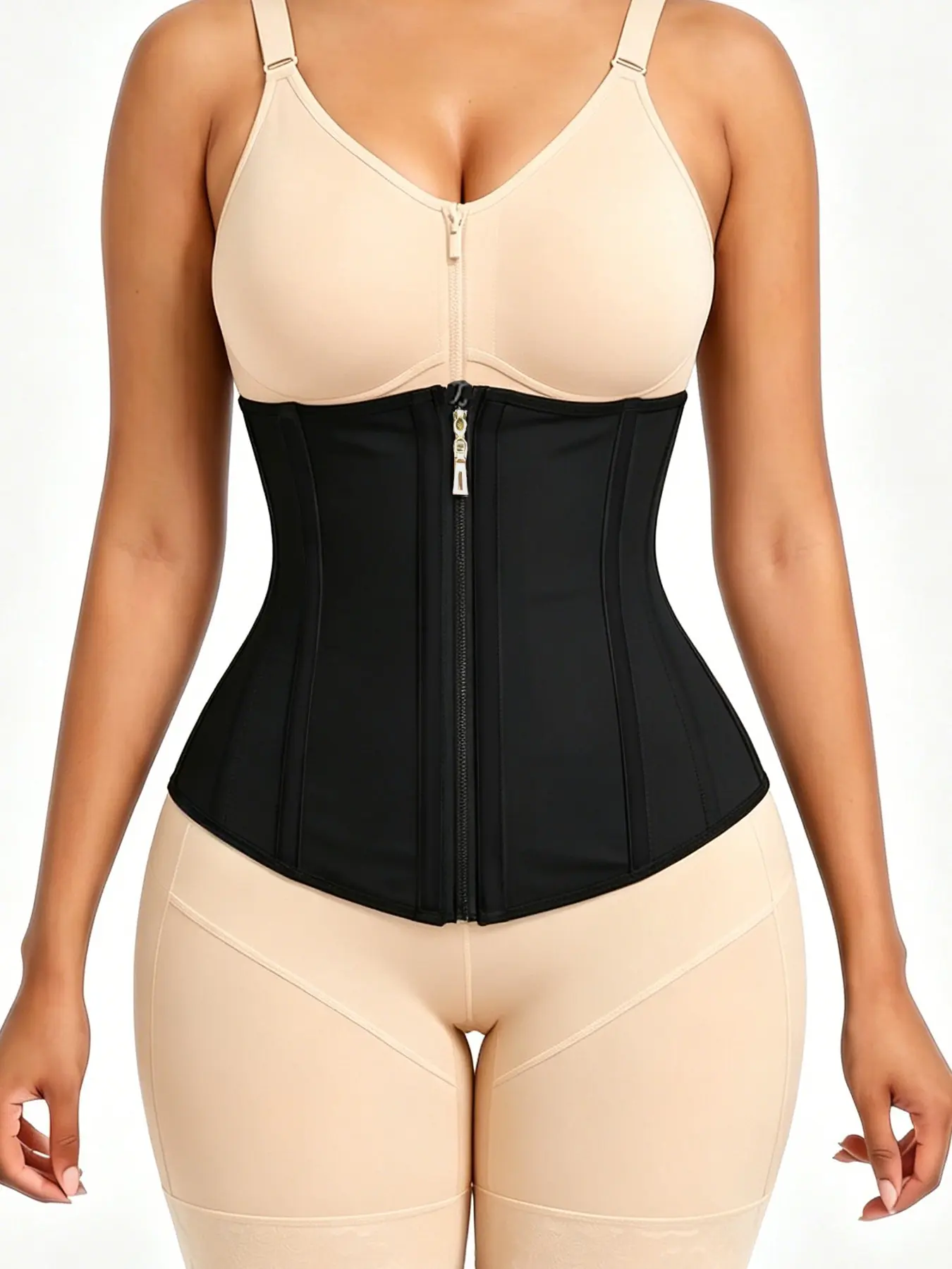 Women's Zipper Faja Waist Trainer Corset, Tummy Control Shapewear, Hourglass Body Shaper, Postpartum Belly Wrap, Workout Slimming Waist Cincher, Compression