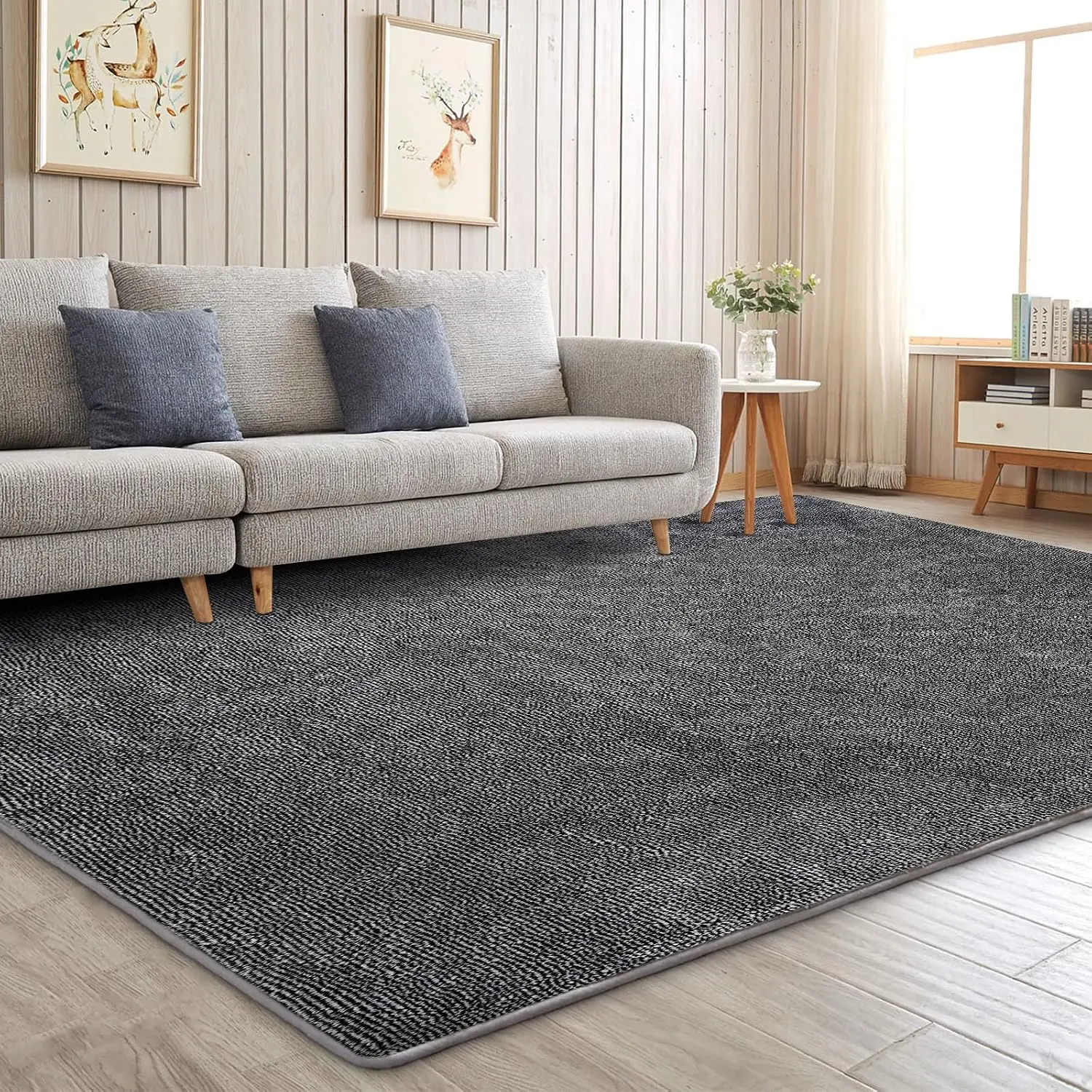 Non Slip Area Rugs for Living Room, 2x6 Washable  Soft Memory  Rug,Shag Throw Floor Carpet Indoor, Runner Rug for   Dorm Decor, Gray