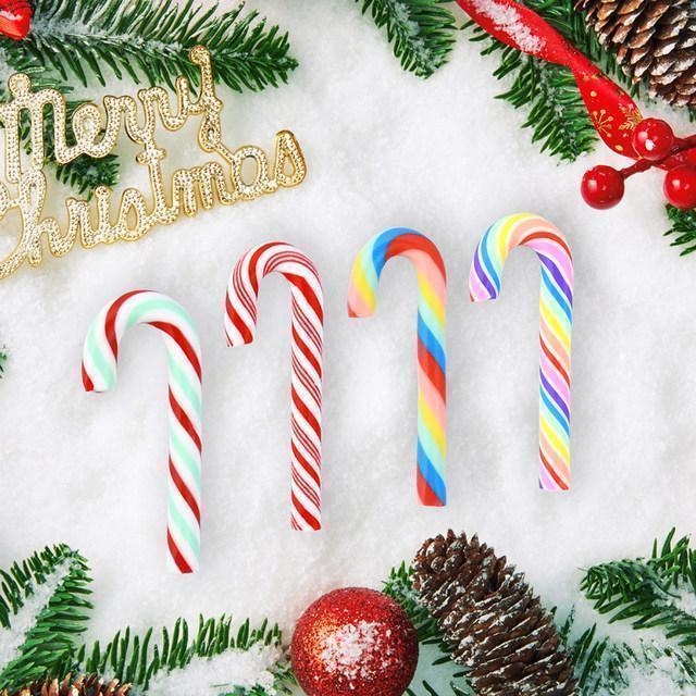 10/30/50Pcs Mini Candy Cane Christmas Decoration Red White Resin Candy DIY Crafts Xmas Pendant Navidad Home Decor 2025 New Year
