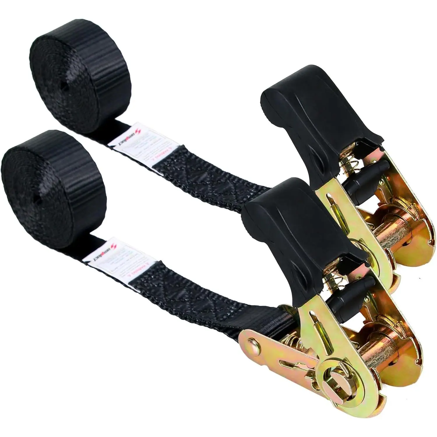 Small Endless Ratchet Tie Down Straps 1" x 4', Easy Use, 2 Pack | 1650 LBS Breaking Strength, Black Nylon Ratchet Tie- Down Securing Ropes for Travel , Cargo, RV, , Kayak