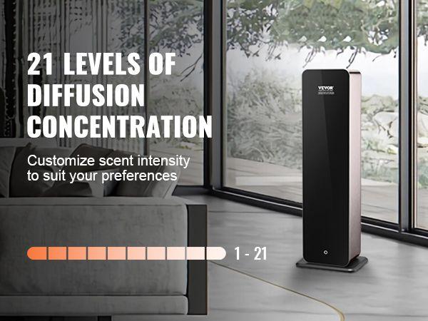 VEVOR Scent Air Machine for Home, 950ml Bluetooth Smart Cold Air Diffuser, 3000sq.ft Waterless Essential Oil Scent Air Diffuser, Floor Standing Aromatherapy Machine for Large Room, Office, Hotel