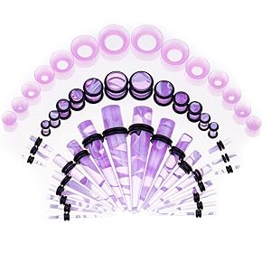 Ear Stretching Kit – 50PCS Tapers and Plugs Set for Gauged Ears, 14G–00G Ear Expanders Piercing Jewelry for Men & Women