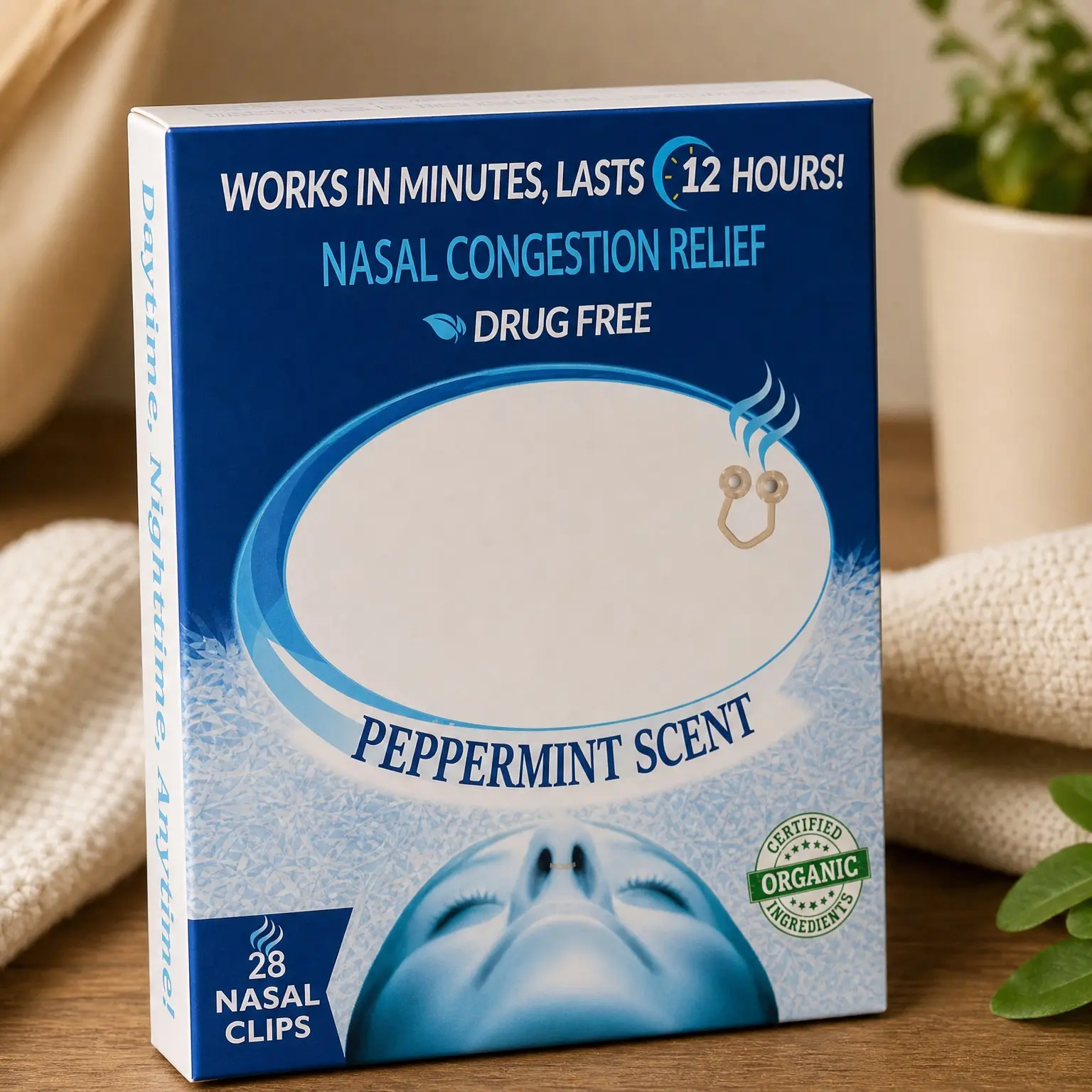 Nasal Dilators for Easy Breathing & Congestion Relief | Odor-Blocking Nose Plugs | Hidden Menthol Nostril Opener Inserts | Day & Night Snoring Support, Peppermint, 28 CountGift