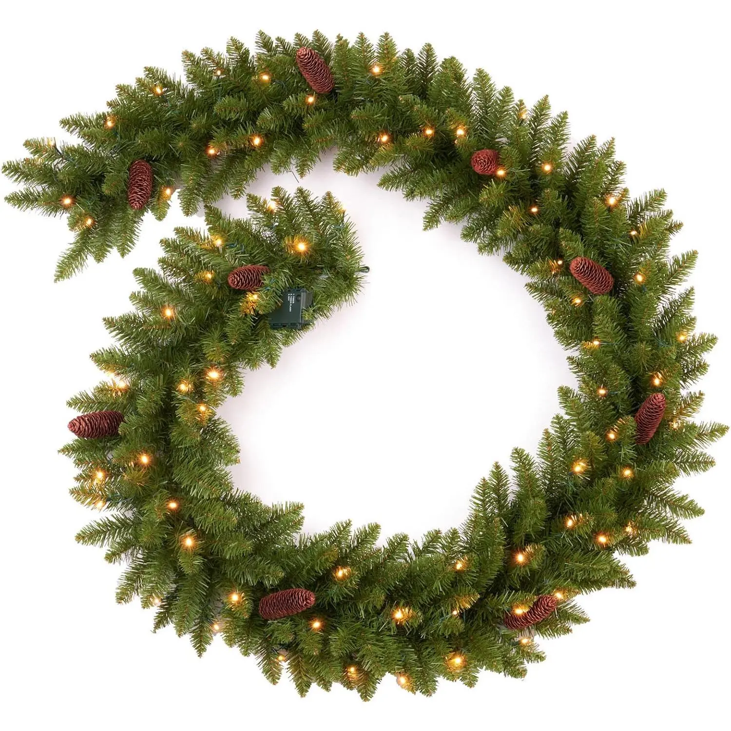 9 FT Christmas Garland Pre-lit 70 LED Lights Holiday Artificial Decor for Stairs Mantle Door Indoor Outdoor Garland with  Operated Timer