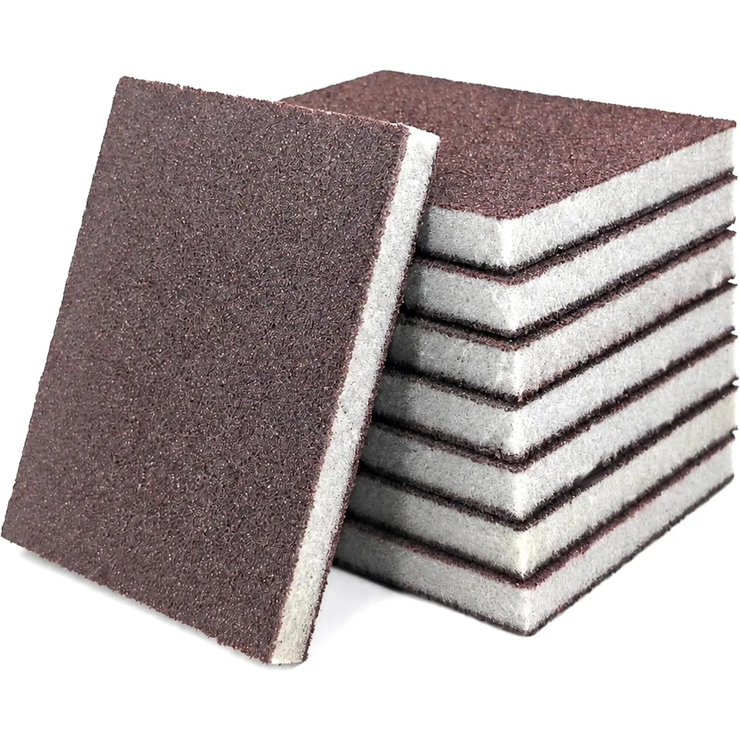 8 Pack High Density Carborundum Scouring Sponge Pads, Magic Cleaning Sponge