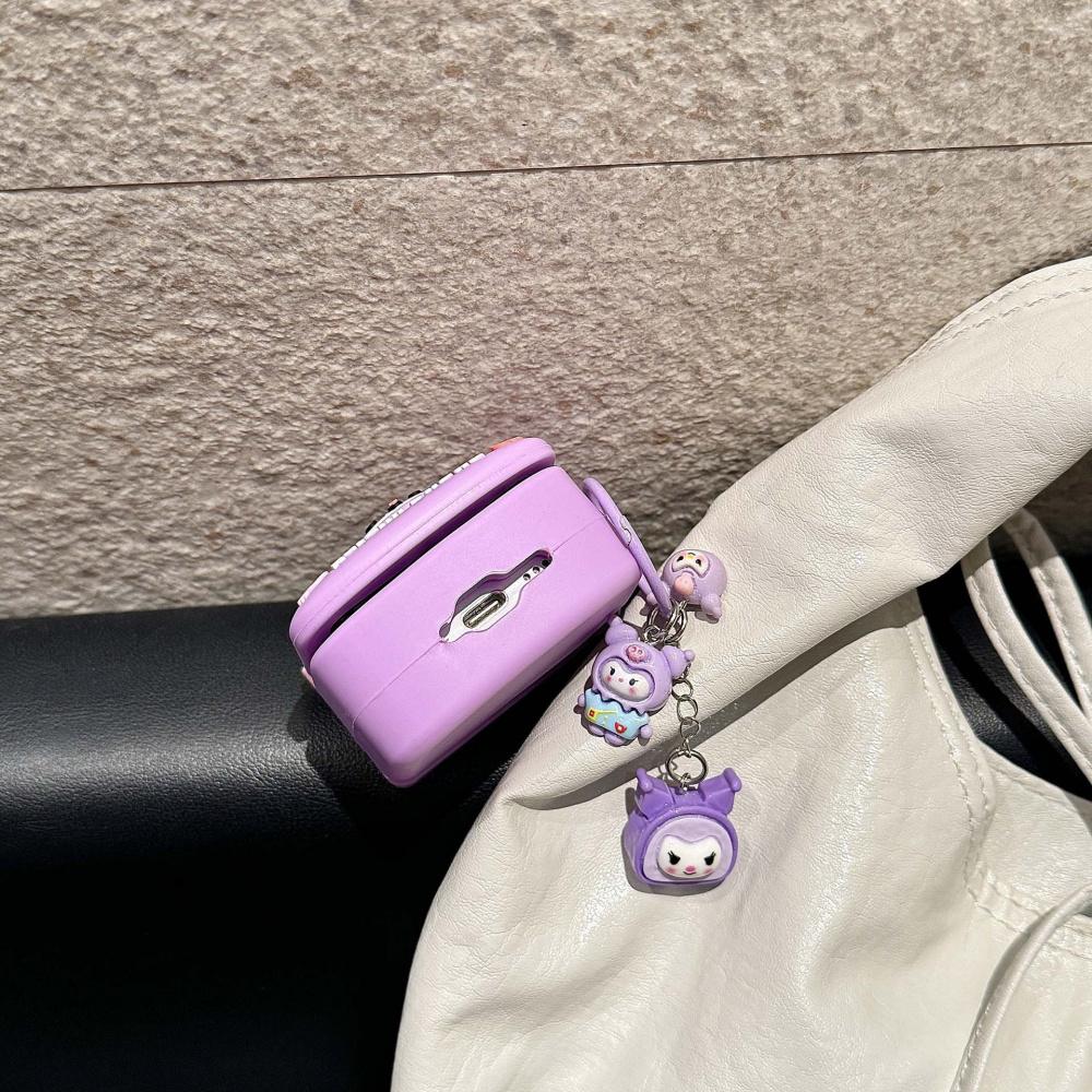 Cute Anime Figure The Power Girls Flip Phone SiliconeWireless Earphone Protective Case For Airpods PerfectSurprise Gifts