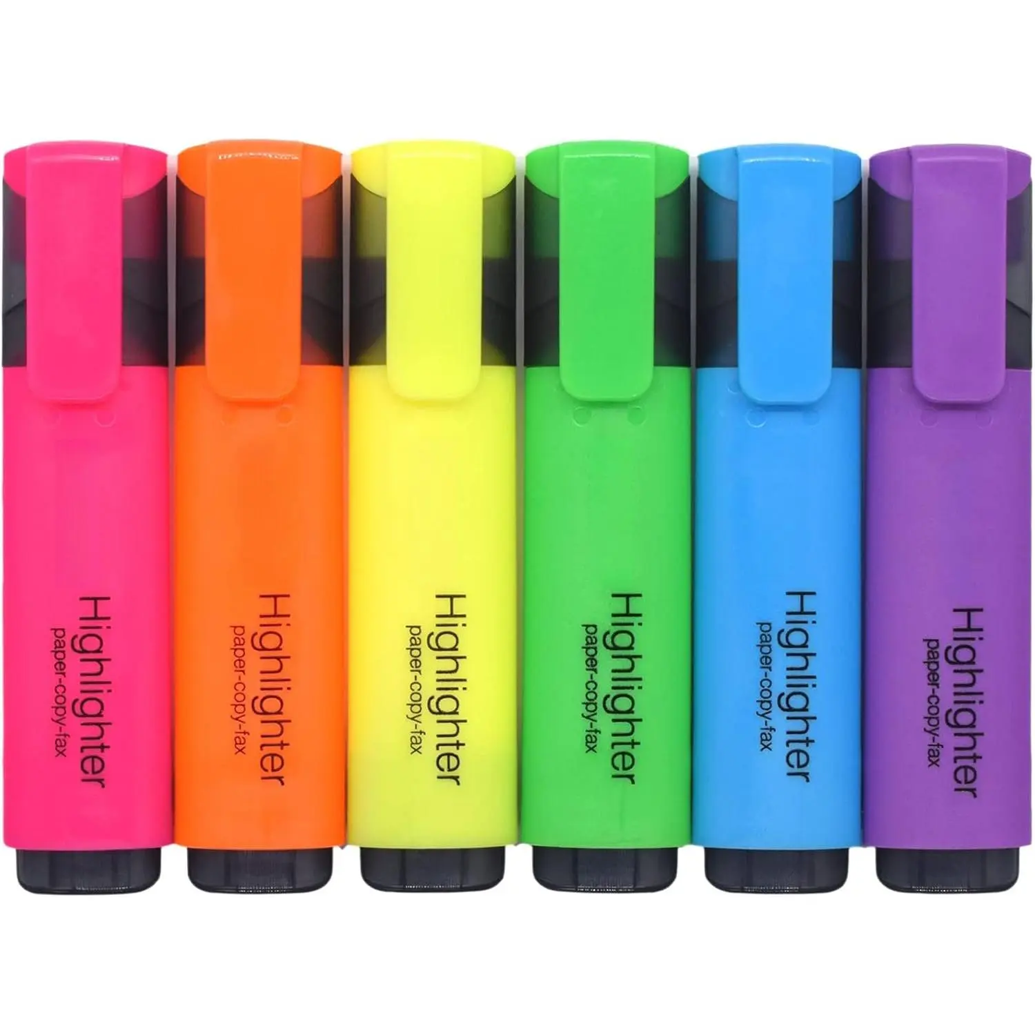 Highlighters,  Colors, Chisel Tip Marker Pens 6 Count | Large Ink Reservoir, Extra Long Marking, 20062
