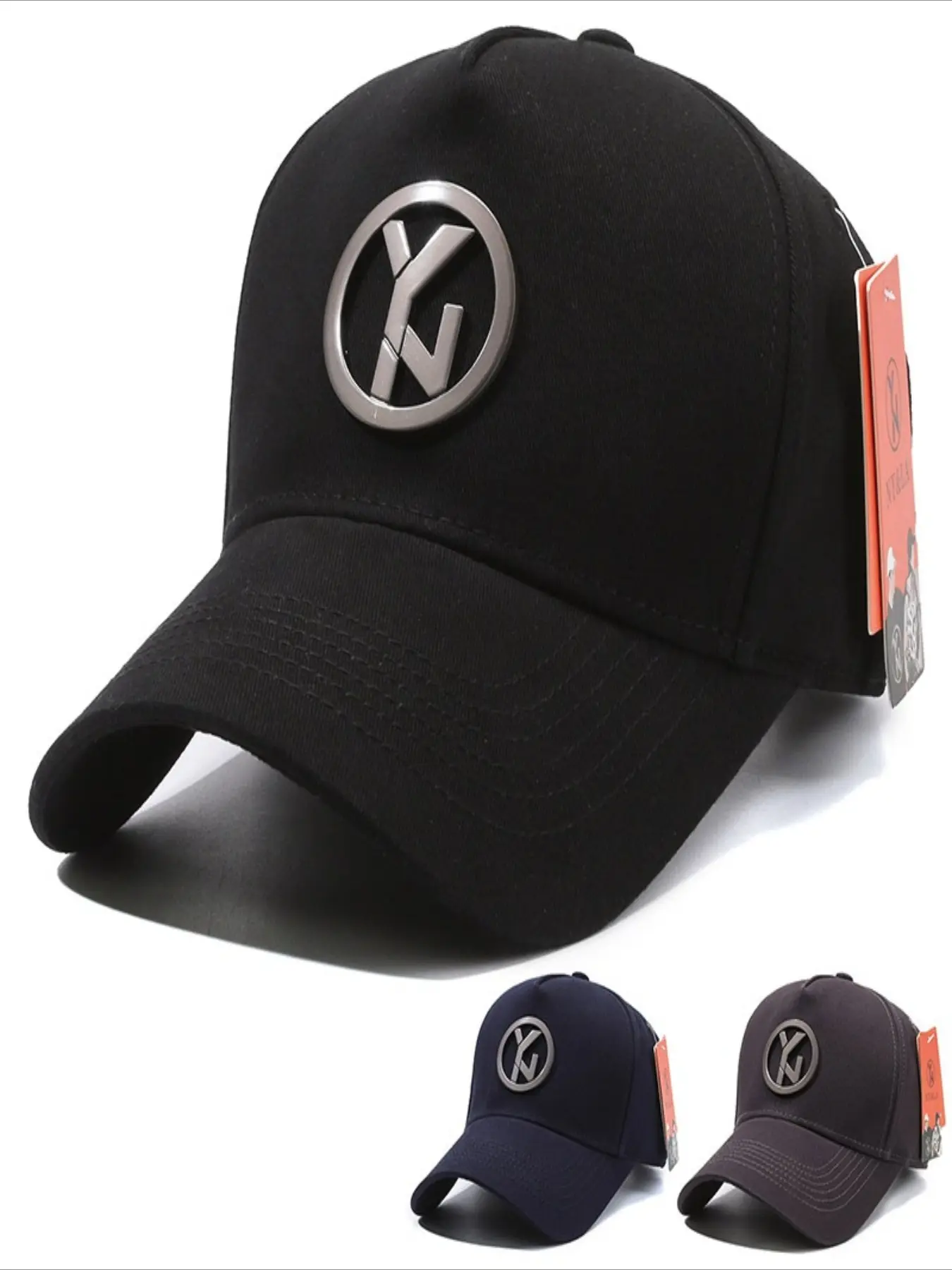 New Ny&la Baseball Cap, Unisex Large Headband Iron Logo, Sun Protection Outdoor Hat, Korean Style Versatile Casual Hat
