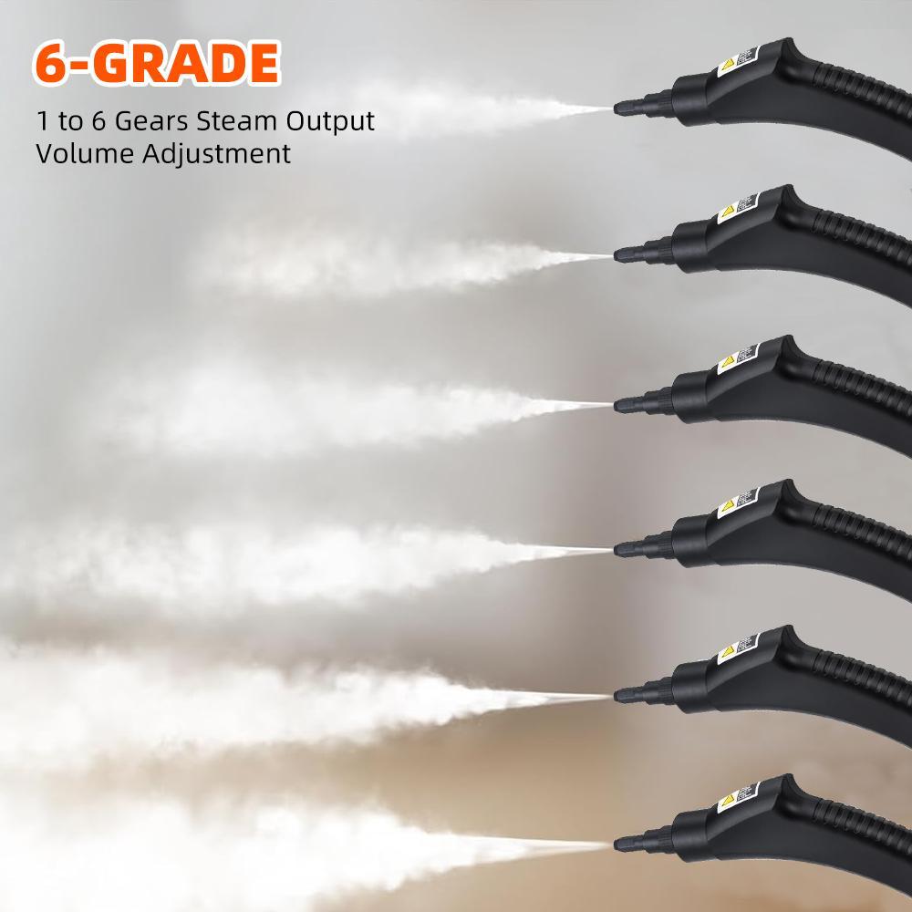 1500W Handheld Steam Cleaner, 50 PSI High-Pressure Steam, 1000ml Tank, 6-Level Adjustable, 105°C/221°F Fast Heat in 15s, Portable Multi-Surface Steamer with 16-Piece Kit