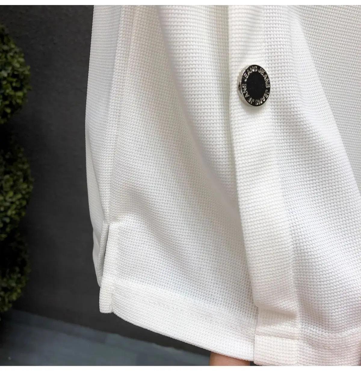 Men's Trendy Summer Short-sleeved Handsome Half-breasted T-shirt New Summer Striped Half-sleeved