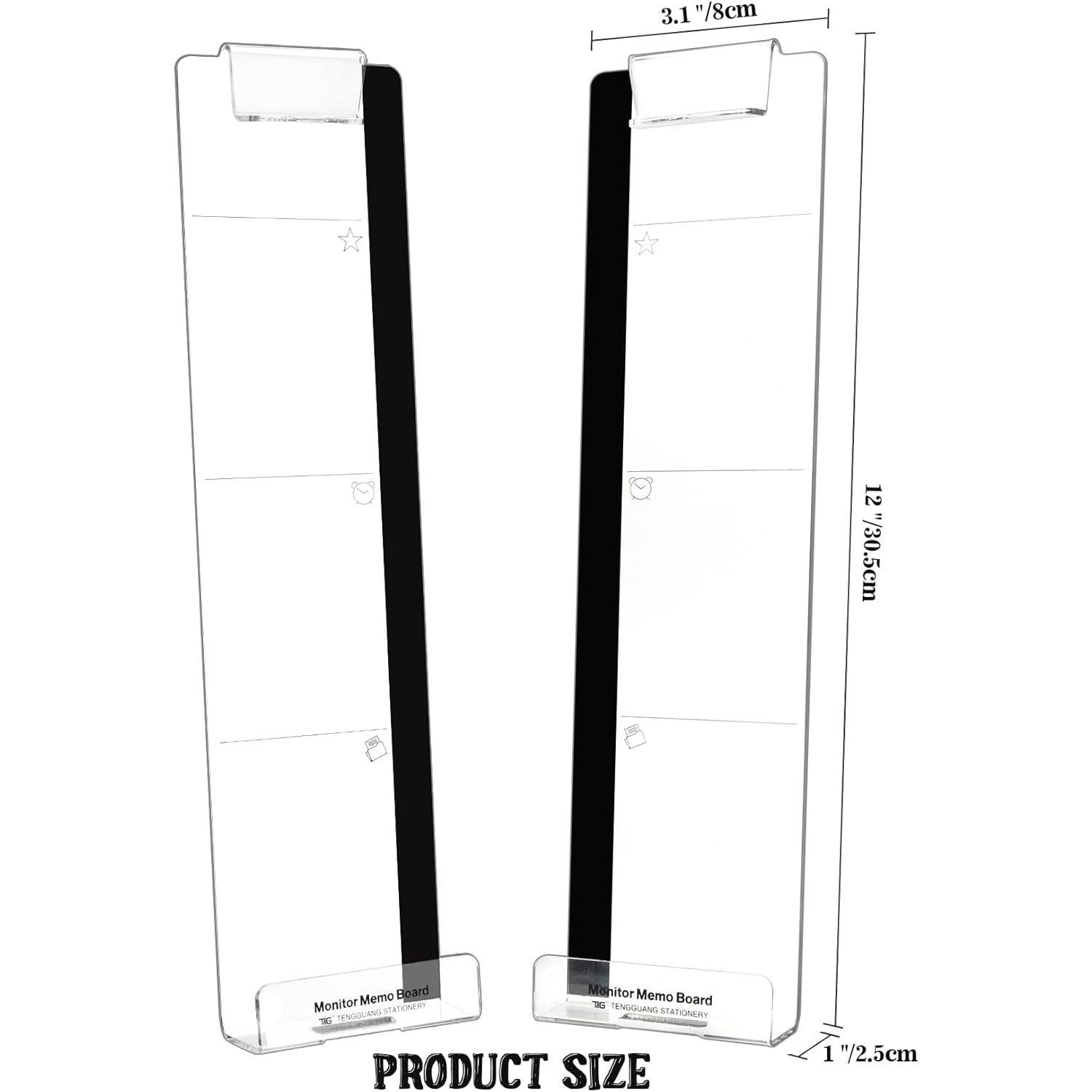 Office Desk Accessories 2 count Computer  Memo Board Multifunction Message Board Transparent Creative  Side Panel with Sticky Note Holder Phone Holder Suitable for Office  Work Desk