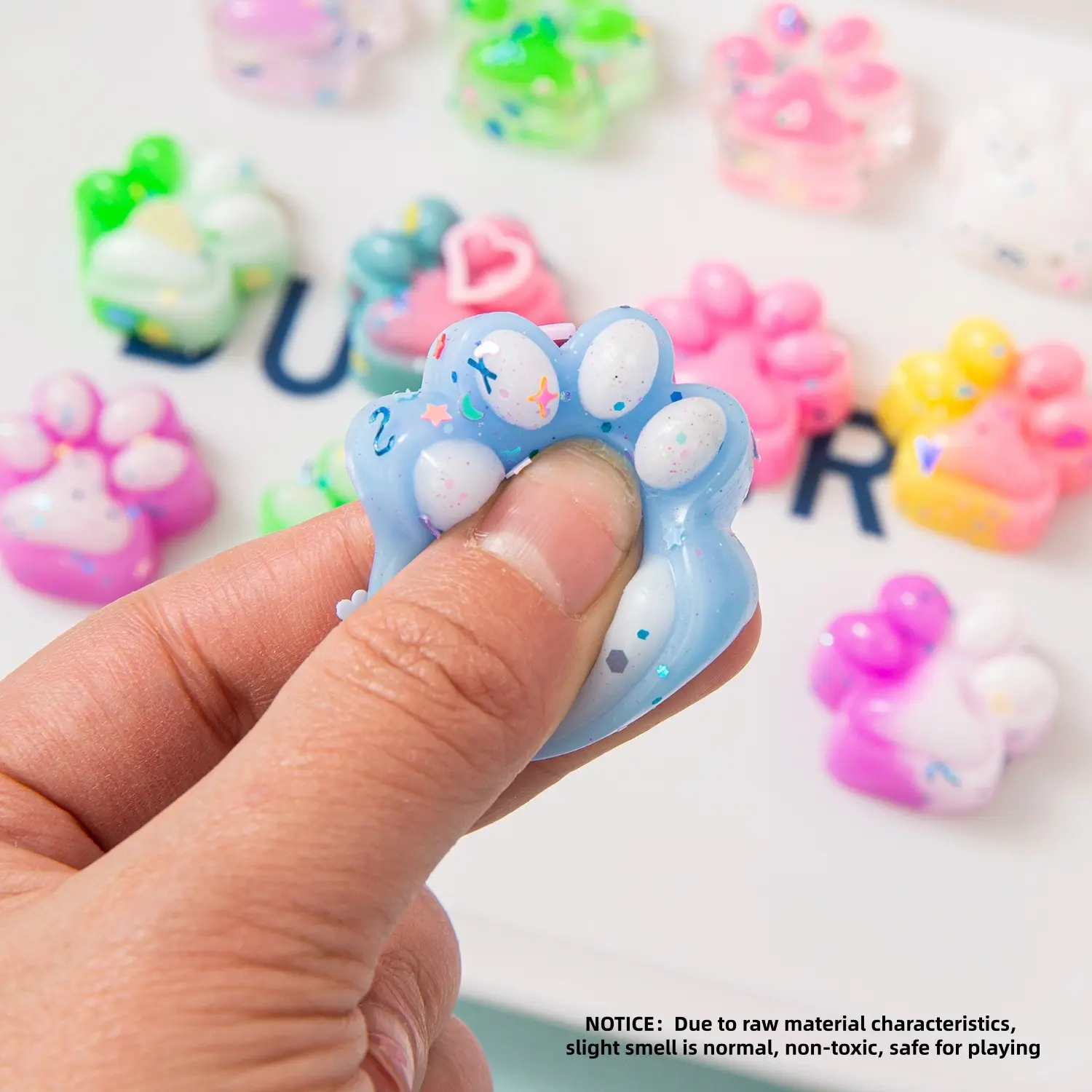 6/12 Pack Mini Cat Paw Squishy Toys, Stress Relief Fidget Toys for Kids & Adults, Party Favors, Christmas Gifts, Random Colors