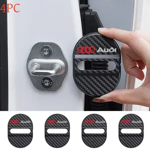 4pc Car Door Lock Covers, Noise Reduction Self-Adhesive Lock Protector, Reduces Door Vibration, Suitable for Audi, Car Door Lock Protection Kit