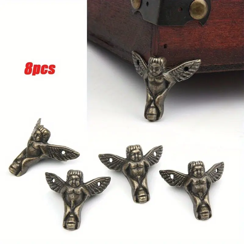 8pcs bronze angel corner protector, suitable for wooden boxes and gift boxes-elegant furniture decoration, bronze small table feet.