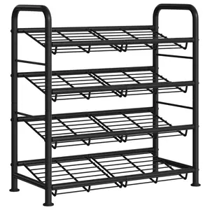 Garvee Expandable Shoe Storage Organizer – Adjustable 3/4-Tier Metal Rack, Stackable Shelf with Removable Layers & Side Hooks, Space-Saving Cabinet for Entryway/Closet/Bedroom, Holds up to 30 Pairs – 85x28x53cm