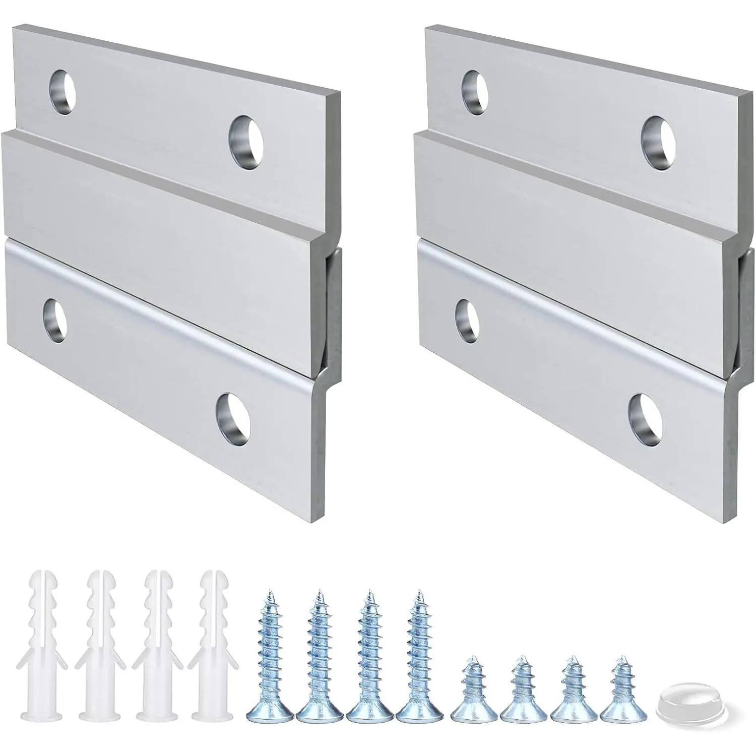 Cleat Picture Hanger 2 Inches  Z Hanger Supports 30lbs - Interlocking Wall Mounting Bracket Hardware Kit for  Mirrors, Picture, Shelf, Whiteboard, Art, Frames (2"-2Pairs)