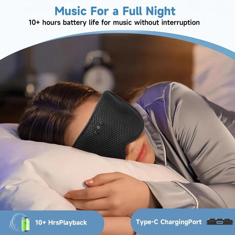 Bluetooth Sleep Mask with 3D Contoured Design & Ultra-Thin Speakers - Removable Music Eye Mask for Side Sleepers, Ideal for Meditation, Relaxation & Sleep, Tech Gift for Men & Women Bluetooth Sleep Mask with 3D Contoured Design & Ultra-Thin Speakers - Removable Music Eye Mask for Side Sleepers, Ideal for Meditation, Relaxation & Sleep, Tech Gift for Men & Women
