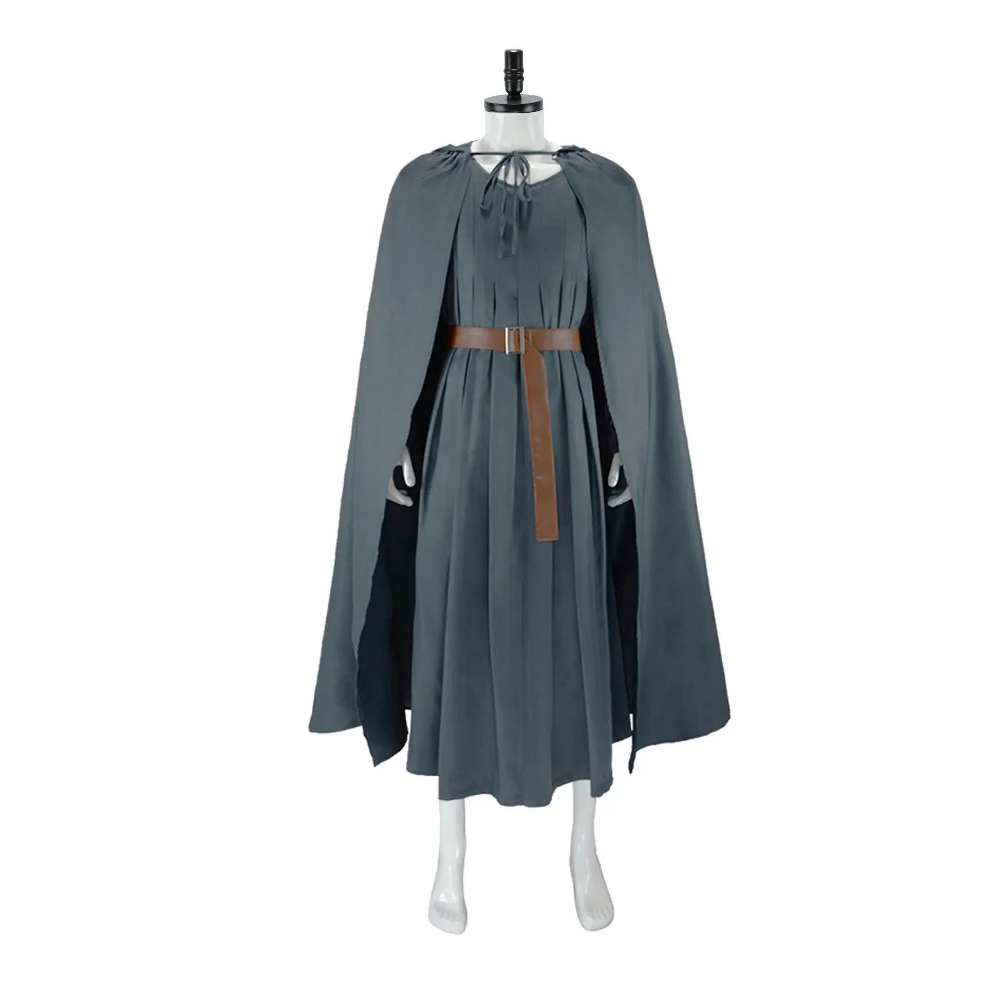 Men Gandalf Wizard Cosplay Costume for Halloween Adults Movie Witch Role Play White and Gary Cloak Set for Party Carnival