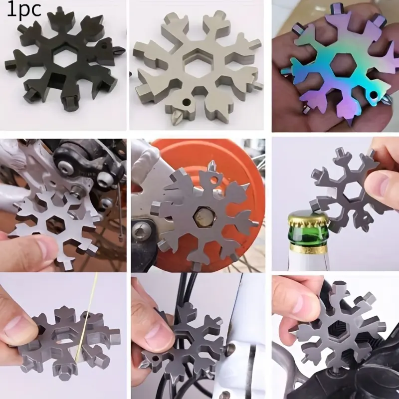 Portable Multi-Function Snowflake Wrench, Compact 18-in-1 Hex & Octagon Screwdriver Universal Tool, Inner Hexagon Octagon Design, Ideal Manual Tool for Outdoor Activities and Camping