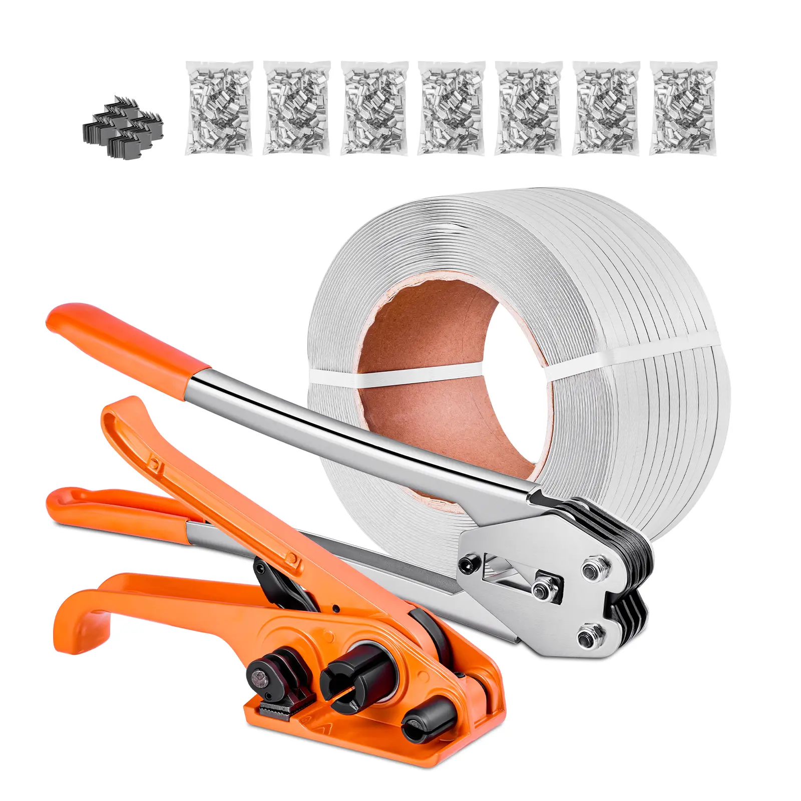 PP Polypropylene Banding Strapping Kit, 300 lbs/136 kg Breaking Strength, 3200ft Long, for Securing Cargo, Warehouse-Shipping Use