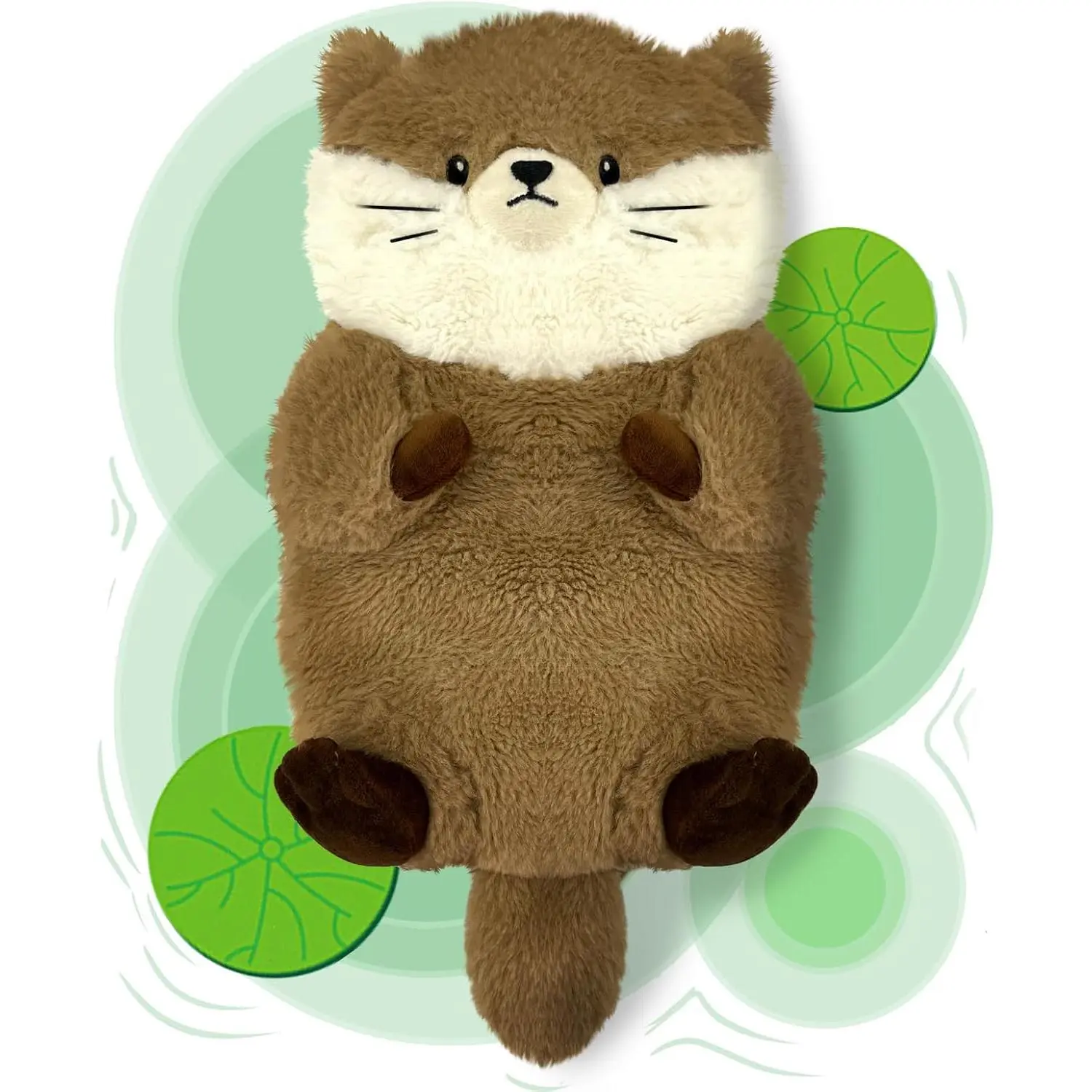 Microwave Heating Pad for Cramps Pain Relief, 15*8" Cozy Plush Microwavable Heating Pad for Back Neck Shoulder, Cute Otter Microwave Stuffed Animal with Washable Unscented Cover