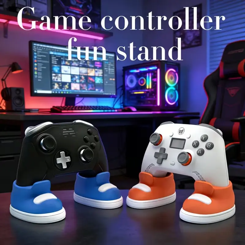 Game Controller Fun Stand, Colorful Shoe-Shaped Holder for Ps4 Ps5 Xbox, Perfect Gift for Birthday Christmas Valentine, Desktop Decor, Game Accessories, Gaming Setup Accessory