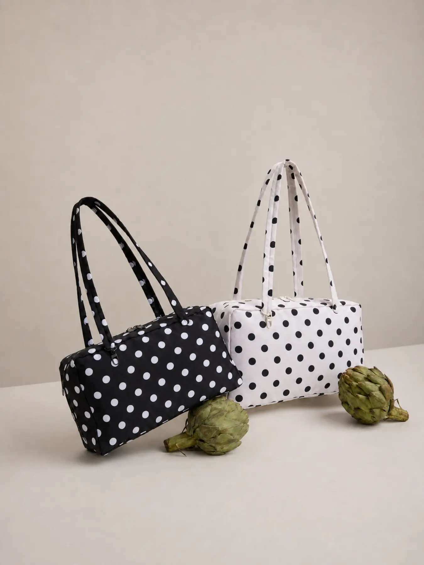 Loose Fit Polka Dot Nylon Bag, Women's Crossbody Shoulder Backpack, Large Size, Ideal for Travel, Work, University