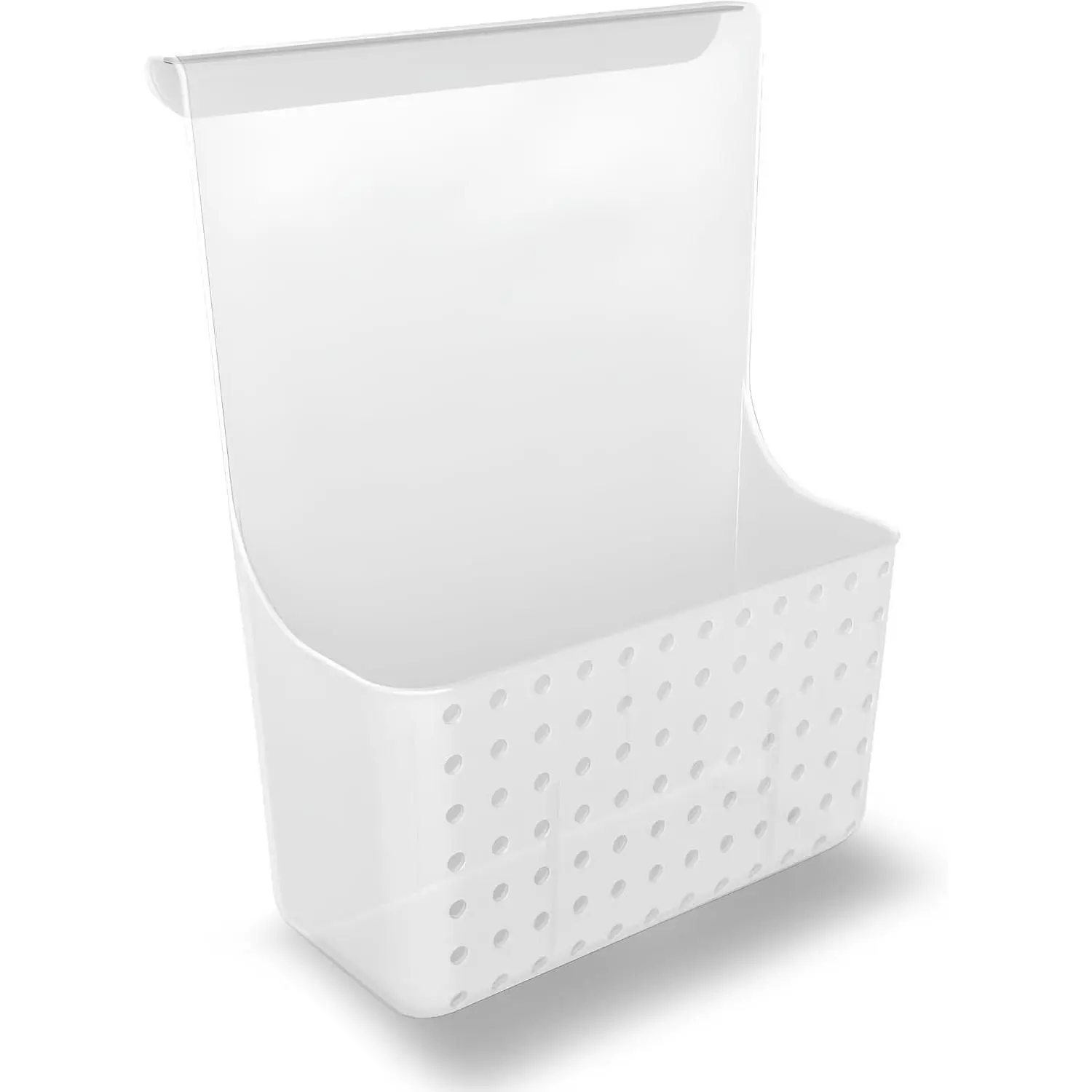 Over-Door Organizer, Storage for Aluminum Foil, Parchment Paper & Kitchen Wraps, Single Ventilated Bin with Soft-Grip Over-Door Hook, White