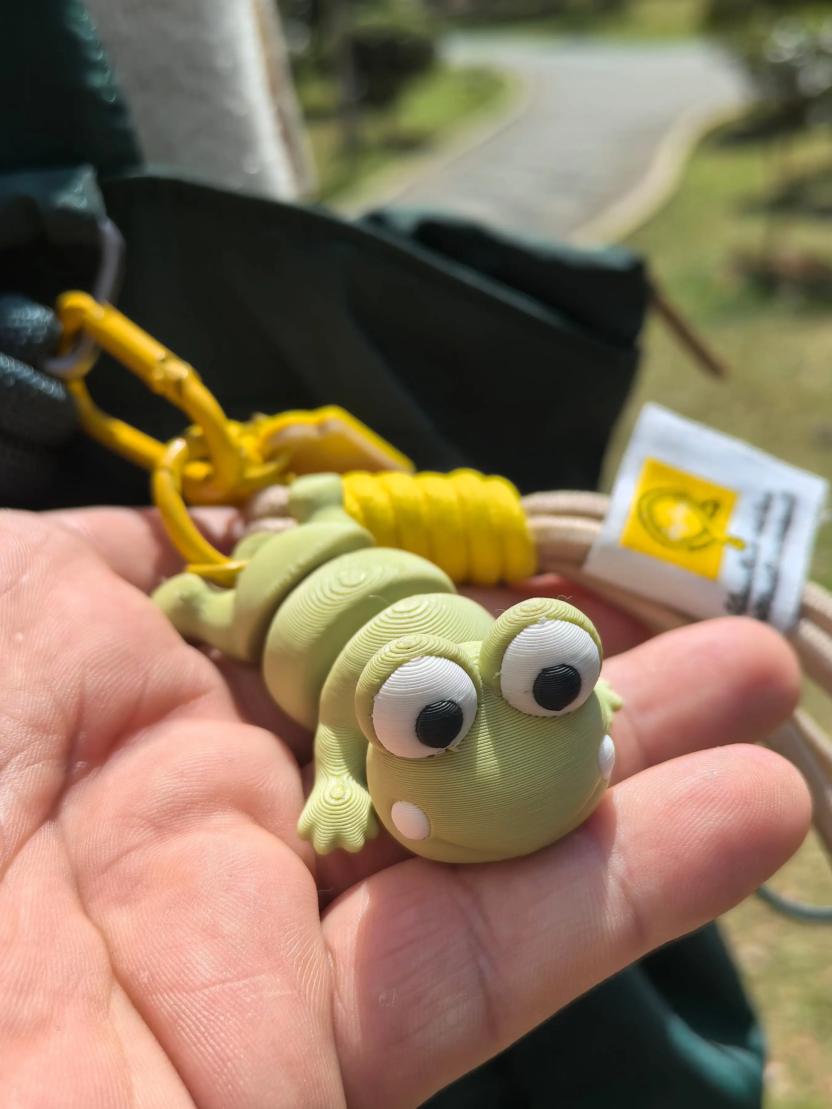 Animal Element Frog Keychain, Multi-Joint Adjustable, Backpack Charm, Nylon Strap, Ideal Gift, Adult Accessory, Not for Kids Under 14