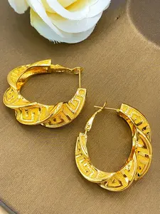 Women's golden Earrings, Nigerian Style, Elegant Ethnic Design, Perfect for Daily Wear, Parties, Weddings, Gifts, All Seasons