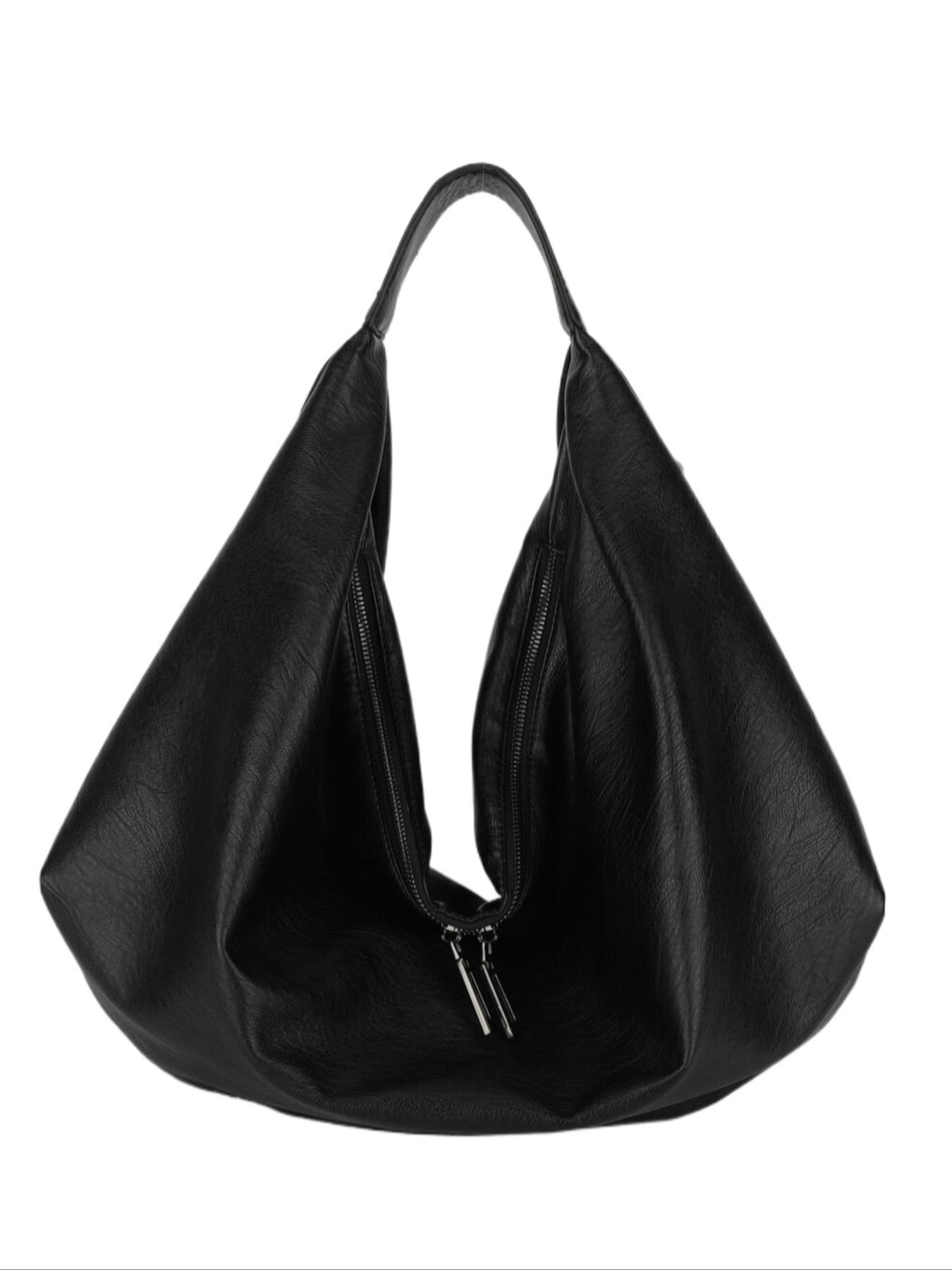 Women's Solid Color Shoulder Bag, Large Capacity PU Tote Bag for Work & School, Casual Trendy Versatile High-quality Daily Commuting Bag, PU Tote Satchel Women's Solid Color Shoulder Bag, Large Capacity PU Tote Bag for Work & School, Casual Trendy Versatile High-quality Daily Commuting Bag, PU Tote Satchel