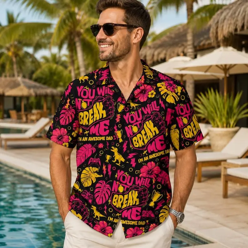 You Will Not Break Me Hawaiian Shirt, I'm An Awesome Dad Dungeon Crawler Carl Hawaiian Shirt, Donut And Mongo Summer Outfit