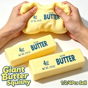 10in Giant Butter Squishy - 1/2/4Packs Jumbo Big Butters 4oz Squeeze Stress Balls, Large Butter Stick Stress Relief Slow Rising Fun for Anxiety Relief Party Favors（24*5cm）