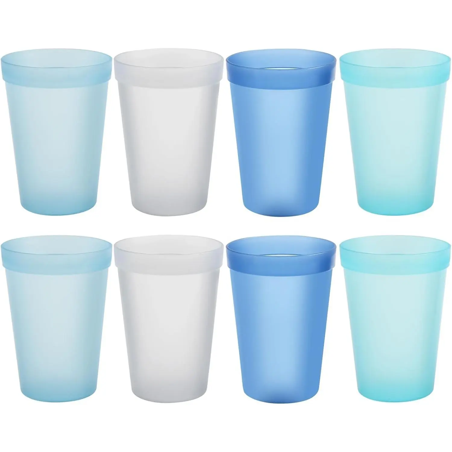 8-Pack Small 8.5oz Plastic Cups,   Juice Cups, Microwave & Dishwasher Safe, Translucent  Colors, Stackable for , Breakfast, Party & Daily Use