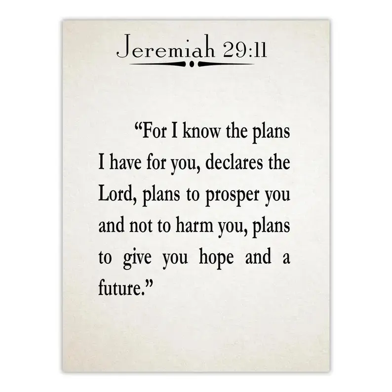 Inspiring Scripture Quote Jeremiah 29:11 Bible Wall Art Bible Gift Poster Religious Scripture Prints – Poster, Framed And Canvas Print,Wall Art Posters-An Excellent Gift Choice.
