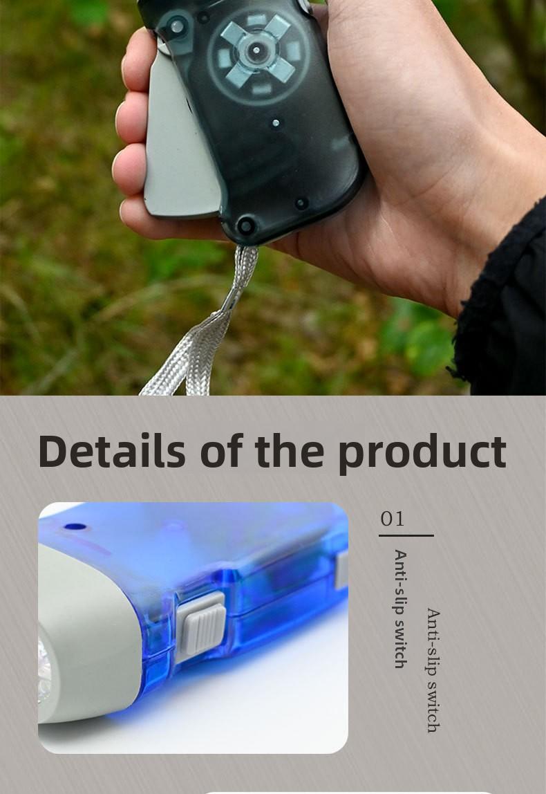 Outdoor hand-operated automatic power-generating emergency flashlight LED 3-light manual ultra-bright convenient mini flashlight