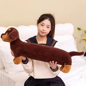 Long Shaped Dog Plush Pillow Soft Stuffed Hugging Cushion Home Decor Cartoon Animal Long Body Pillow Comfort Plush Cushion Rest Gift