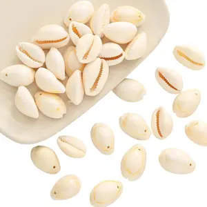 100 count White  Shell Beads for  Making Oval Sea Shells Beach Spacer Beads Spiral Cowrie Shell Charms for Summer DIY Earring Bracelet Necklace Craft